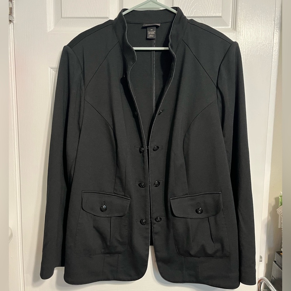 Lane Bryant Black Military Style Blazer Sz 26 - Picture 4 of 9
